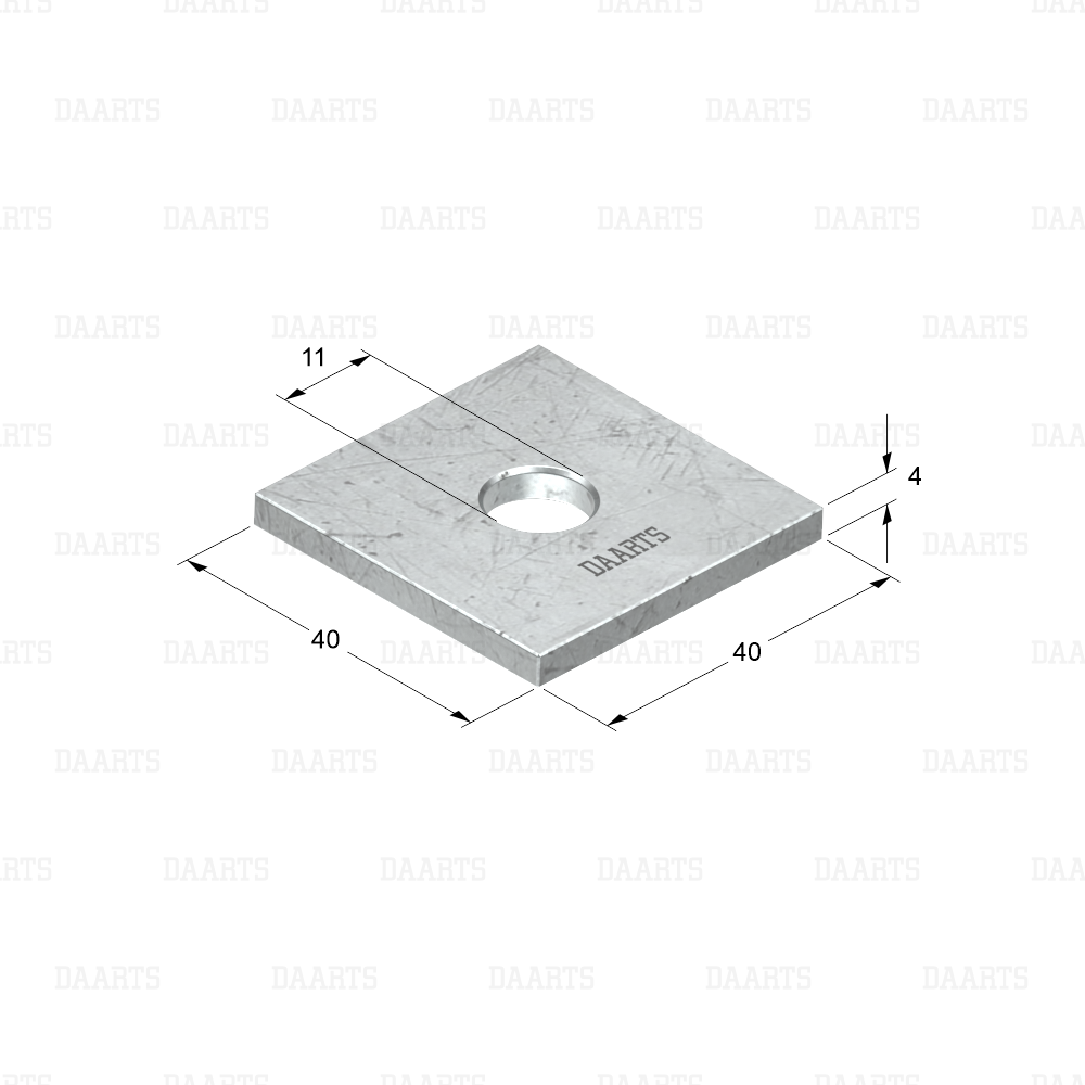 с размерами  Шайба монтажная  квадратная DS MQL 40х40